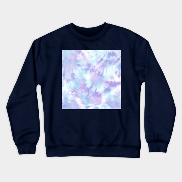 Purple and Blue Pastel Tie-Dye Crewneck Sweatshirt by Carolina Díaz